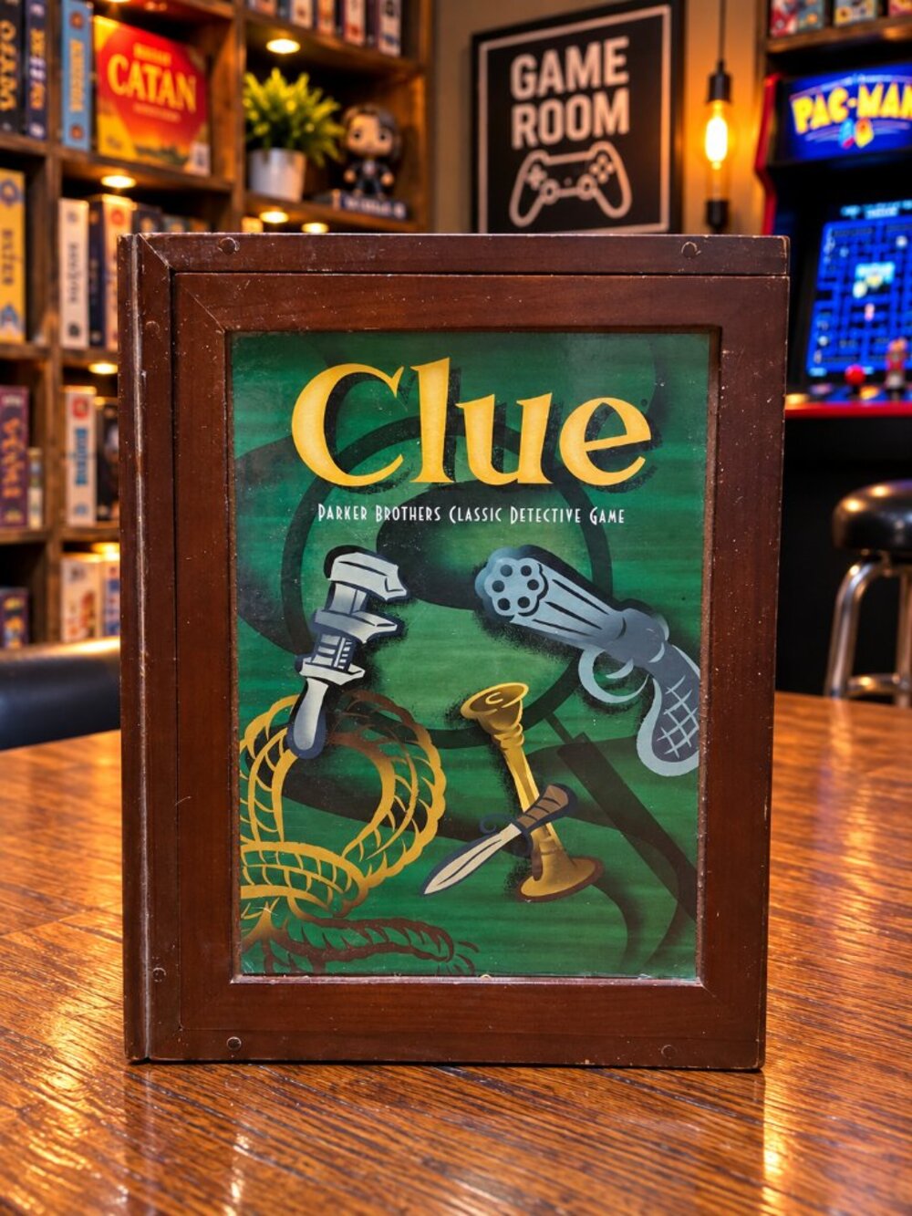 Clue Vintage Game Collection Bookshelf Edition - Wooden Book Box